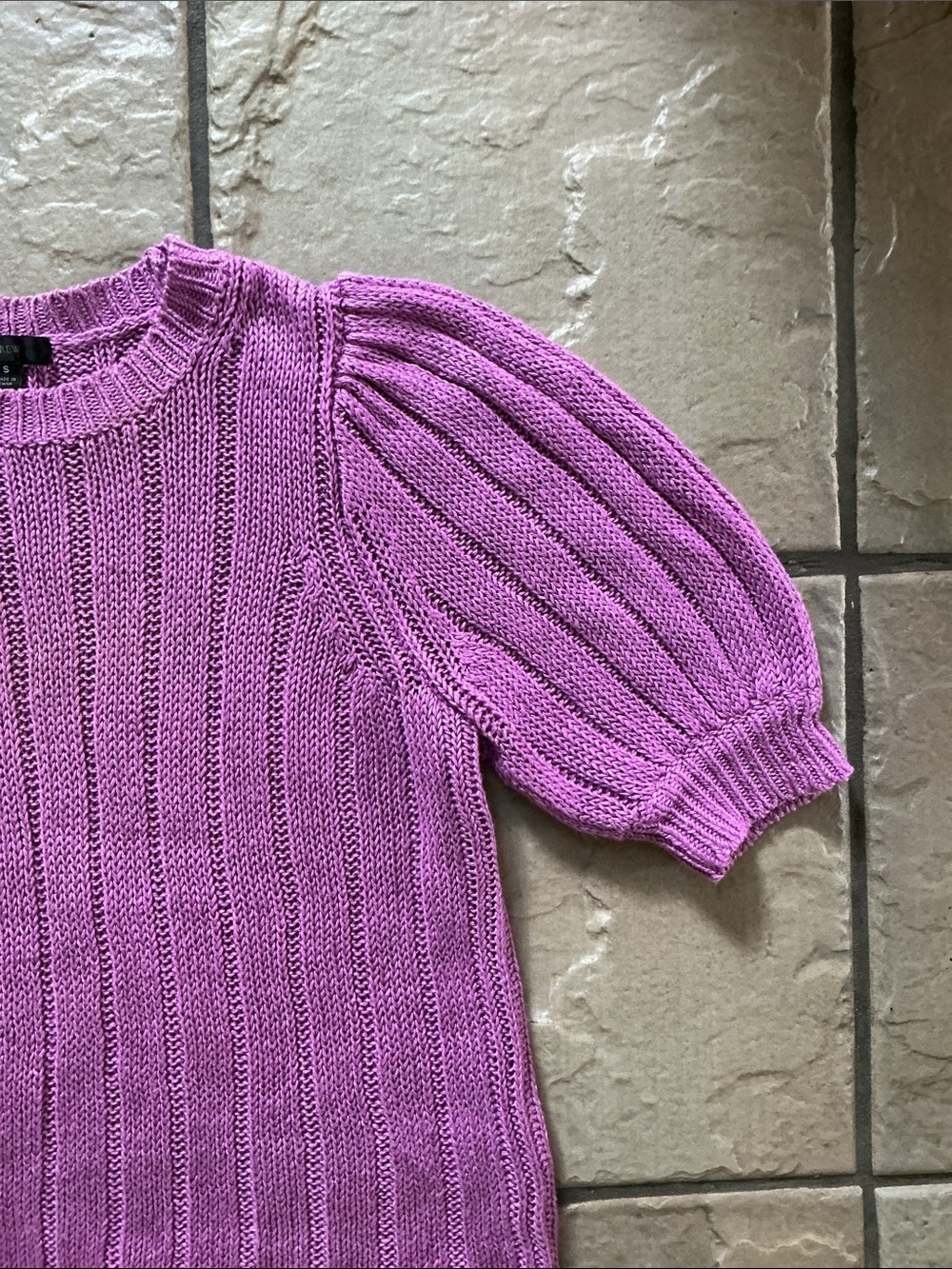 J. Crew Lavender Ribbed Puff-Sleeve Sweater - Picture 8 of 12